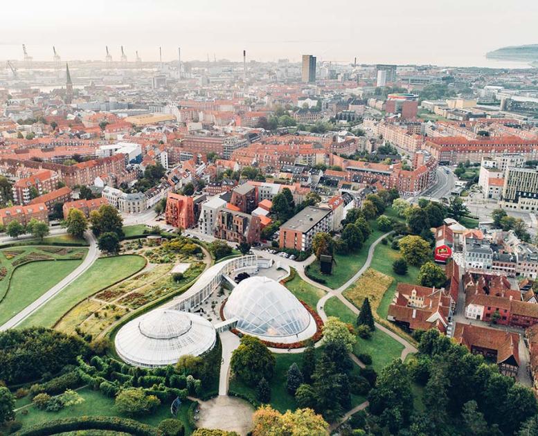View over Aarhus from the Botanical Gardens